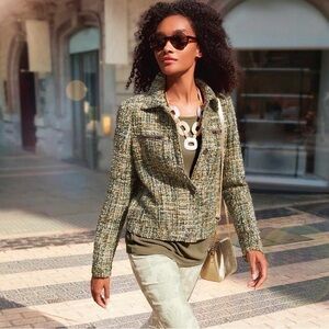 OVERSIZED TWEED JEANS JACKET